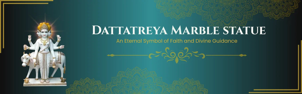 Dattatreya Marble Statue Collection – Datta Murti in Pure White Marble