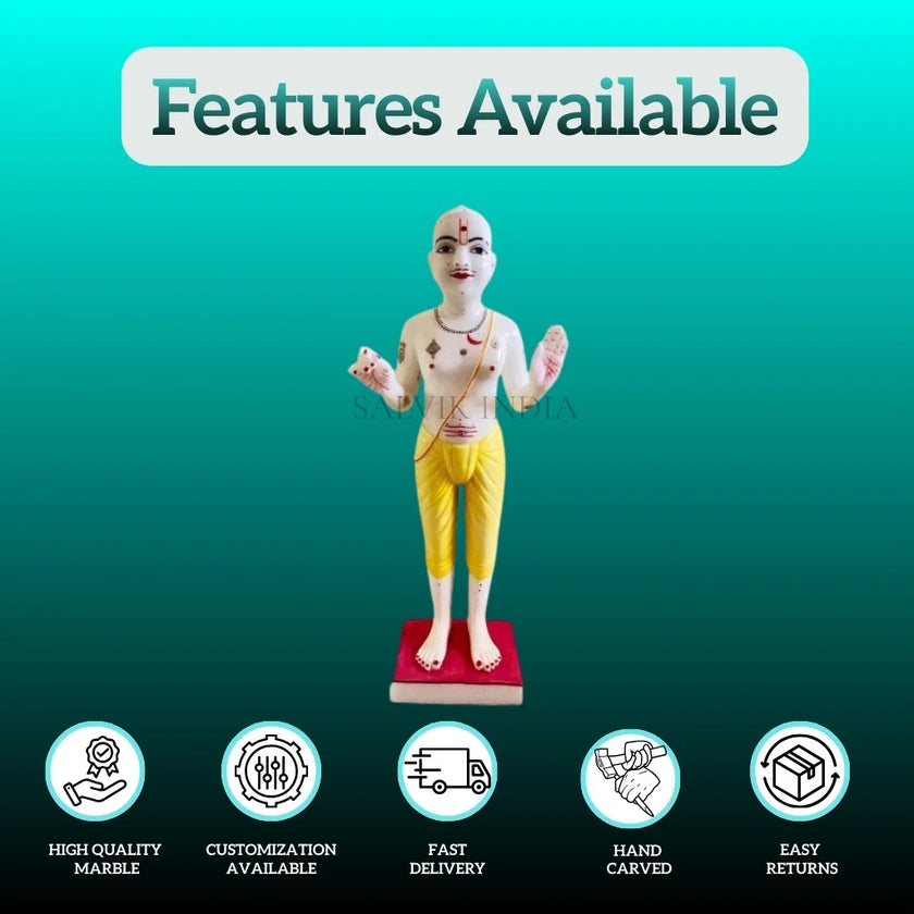 Ghanshyam Maharaj Marble Murti - Divine Handcrafted Idol