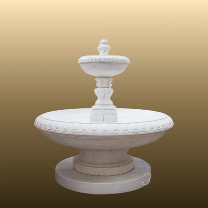 White Marble Tiered Courtyard Fountain 6ft