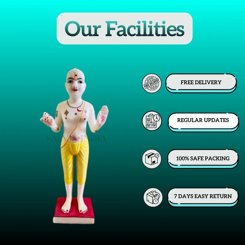 Ghanshyam Maharaj Marble Murti - Divine Handcrafted Idol