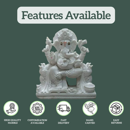 lord ganesh marble statue 1