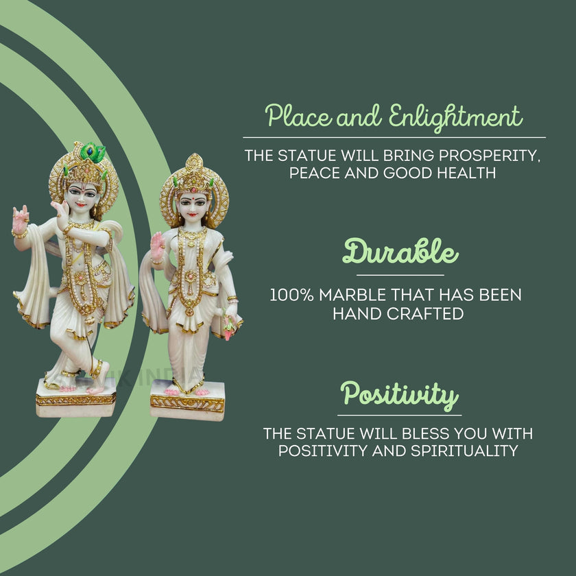 Radha Krishna Marble Statue 1 Feet