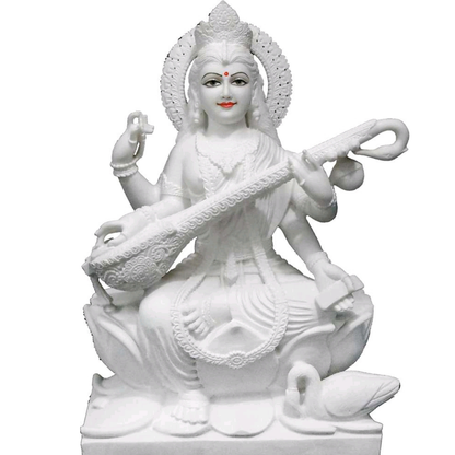 Buy White Marble Saraswati Idol for Home Temple