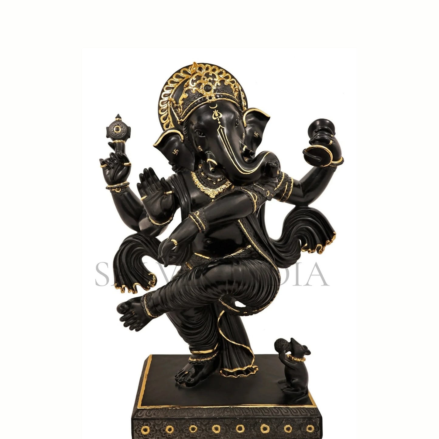 Black Marble Ganesh Statue – Handcrafted Idol for Home & Temple
