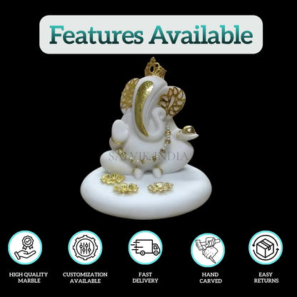 Ganesh Moorti Art – Handcrafted Marble Ganesh Murti for Home & Temple