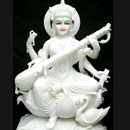 Buy Handcrafted Marble Saraswati Murti for Pooja Room