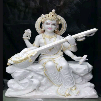 Buy Big Marble Saraswati Murti for School & Temple