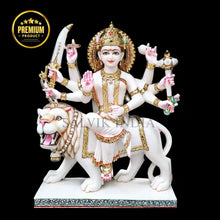 Marble Maa Durga Statue – Handcrafted White Marble Goddess