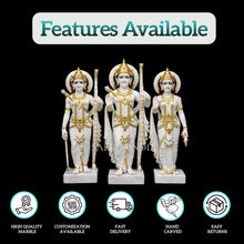 Handcrafted Makrana Marble Ram Darbar Idol Set for Home Temple – Premium Carving