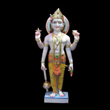 White Marble Vishnu Idol – Handcrafted Makrana Marble Design