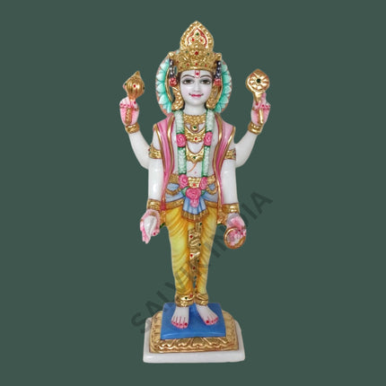 Chaturbhuj Bhagwan Vishnu Marble Statue