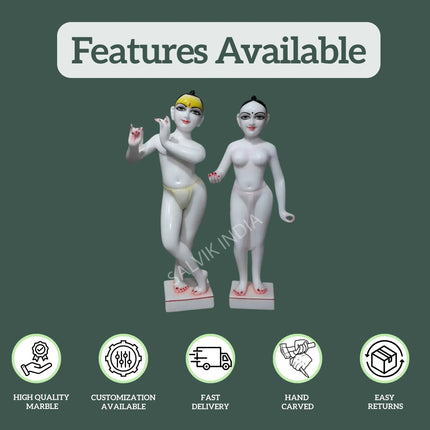 Iskcon Radha Krishna Marble Murti (12 - 30 Inch) 1