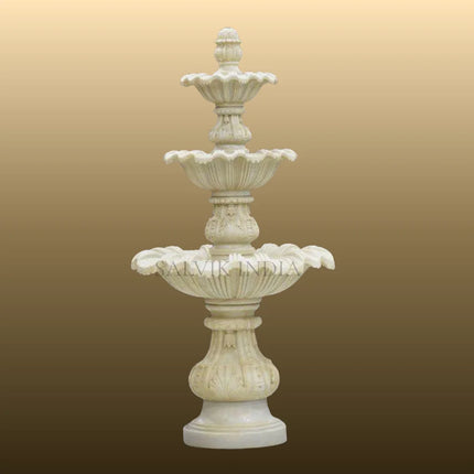 White Marble Courtyard Fountain 6ft