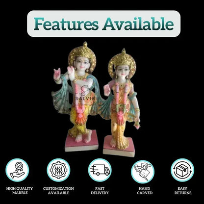 2 Feet Radha Krishna Marble Idol for Home Temple