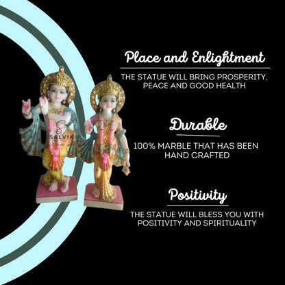 2 feet Radha Krishna Statue Marble - Premium White Marble Murti - Salvik | Marble Murti Manufacturers in India