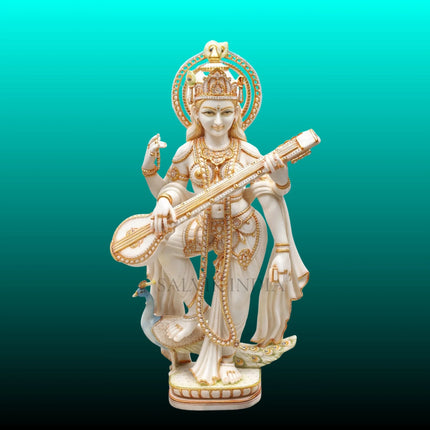 Saraswati Mata Marble Murti