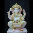3 Feet Marble Ganesh Murti – Handcrafted White Ganpati Idol for Home & Temple