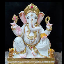 Marble Ganesh Murti  Feet – Handcrafted White Marble Ganesh Idol for Home & Temple