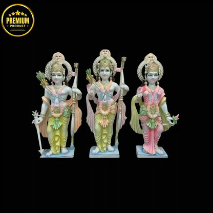 Handmade Marble Ram Darbar Statue – Premium Marble Idol for Temple Decoration