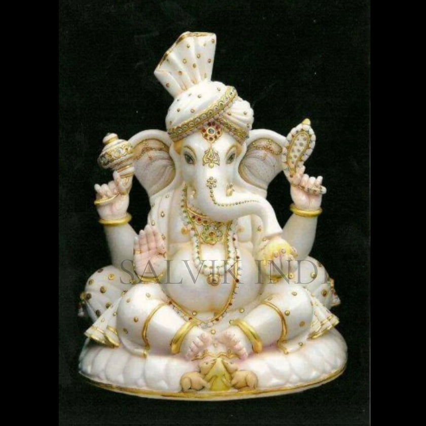 Marble Ganpati Murti (6–36 Inch) – Handcrafted Ganesh Statue