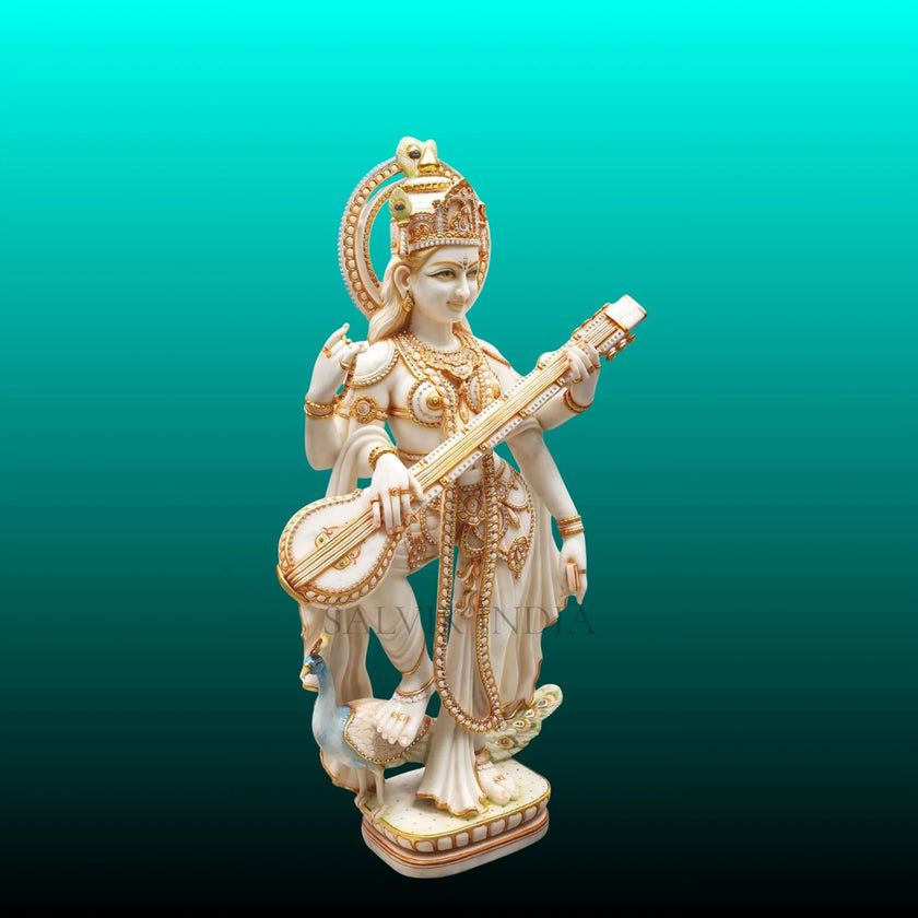 Saraswati Mata Marble Murti