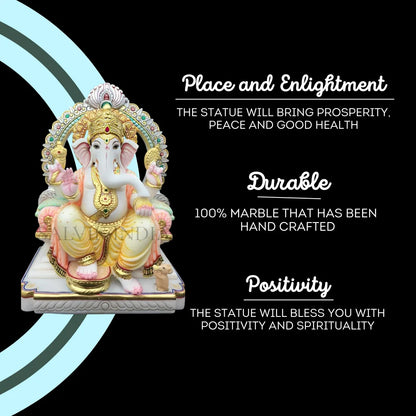 Ganesh Marble Moorti – Premium White Marble Ganesh Idol for Home & Temple