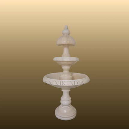 White Marble 3 Tier Garden Fountain 4ft