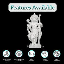 Hand Carved Makrana Marble Lord Ram Idol for Home Mandir
