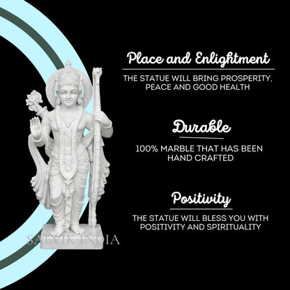 Hand Carved Makrana Marble Lord Ram Idol for Home Mandir