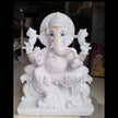 White Marble Ganesh Murti – Handcrafted Ganpati Idol for Puja & Home