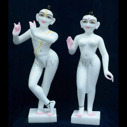 ISKCON Radha Krishna Idol (12–30 Inch) – Handcrafted Marble Murti
