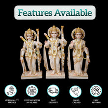 Ram Darbar Marble Statue for Home Temple with Decorative Platform Design