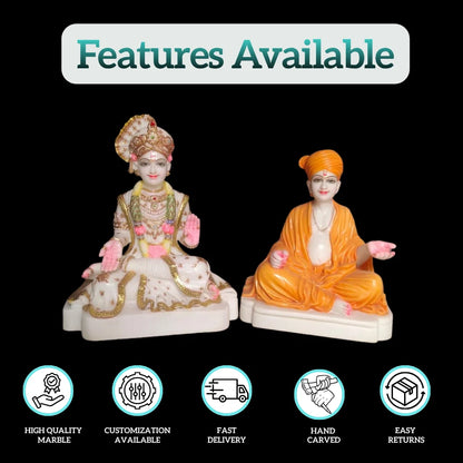 Marble Swami Narayan Murti – Handcrafted Marble Idol for Temple & Home