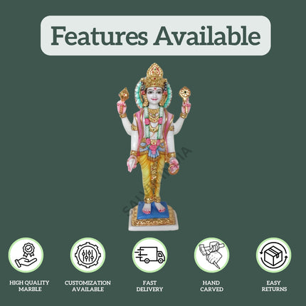 Chaturbhuj Bhagwan Vishnu Marble Statue