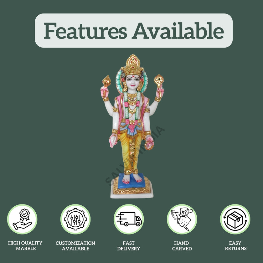 Chaturbhuj Marble Statue