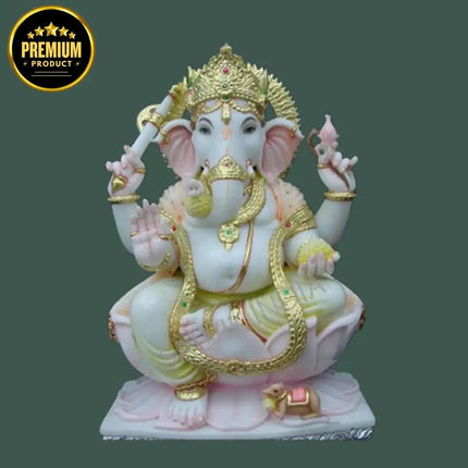 3 Feet Marble Ganesh Murti – Handcrafted Ganpati Idol - Salvik | Marble Murti Manufacturers in India