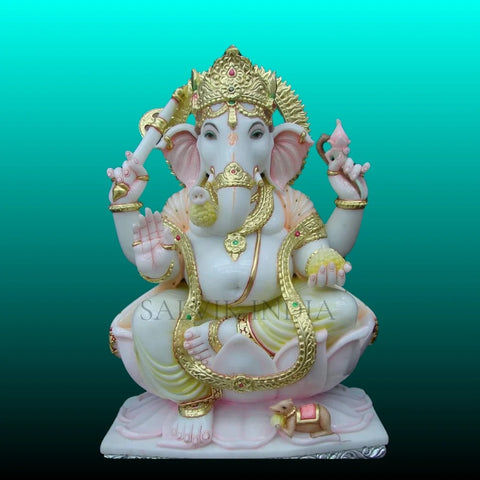 3 Feet Marble Ganesh Murti – Handcrafted Ganpati Idol - Salvik | Marble Murti Manufacturers in India