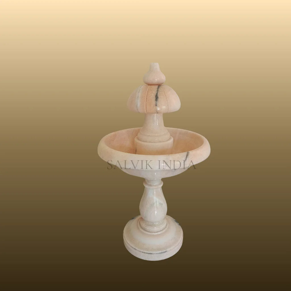 White Marble 2 Tier Fountain 3ft