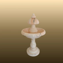 White Marble 2 Tier Fountain 3ft