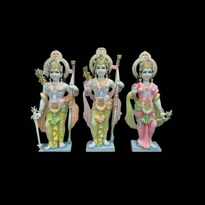 Handmade Marble Ram Darbar Statue – Premium Marble Idol for Temple Decoration