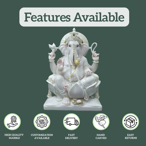 Ganpati Marble Idol 1