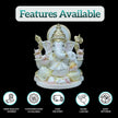 Small Marble Ganesh Murti – 6 Inch Handcrafted White Marble Idol