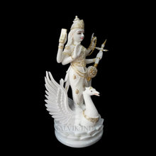 White Saraswati Murti in Marble