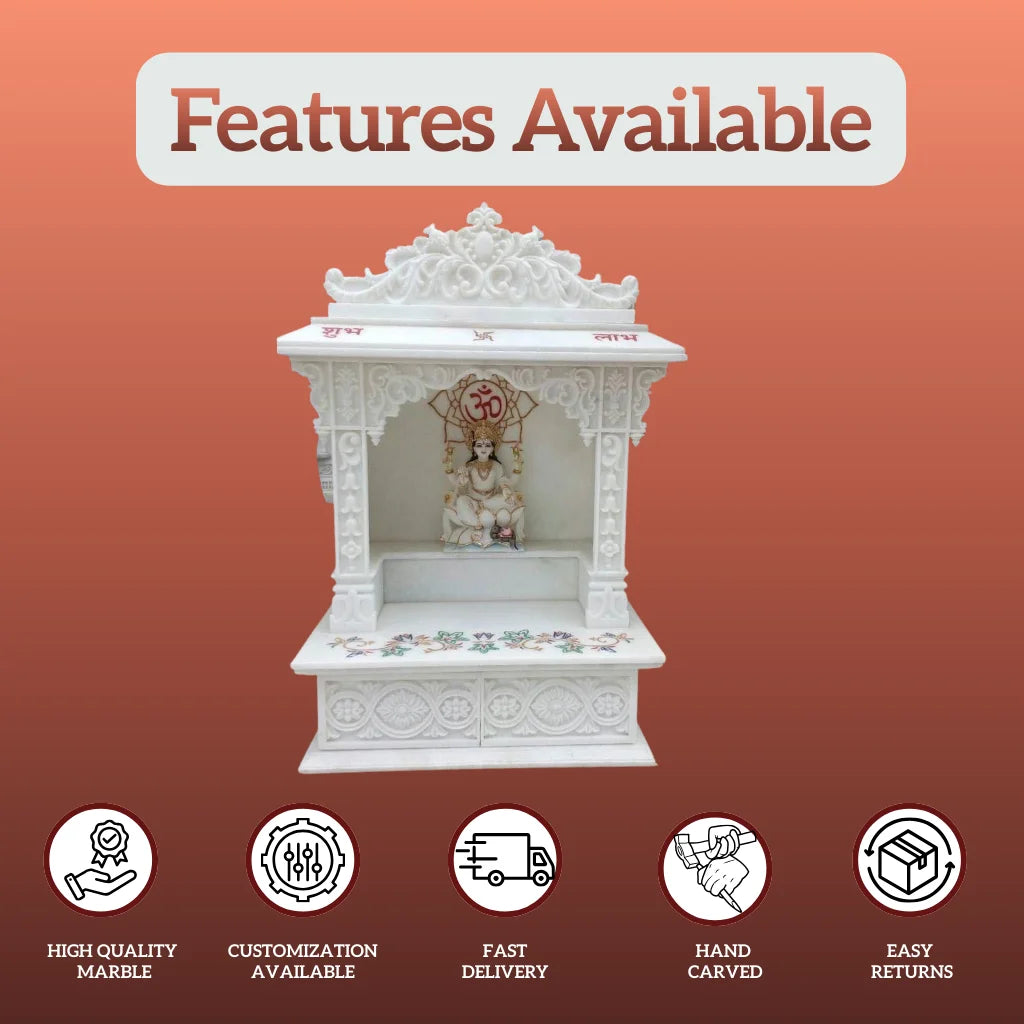 Marble Temple in Makrana Marble for Pooja Room