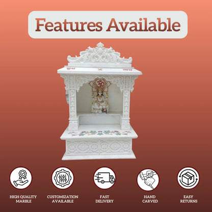 Marble Temple in Makrana Marble for Pooja Room