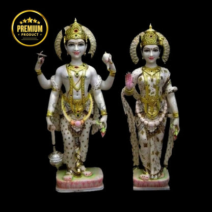 Marble Laxminarayan Murti – Handcrafted Lakshmi Narayan Idol for Home