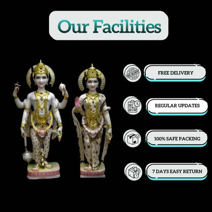 Marble Laxminarayan Murti – Handcrafted Lakshmi Narayan Idol for Home