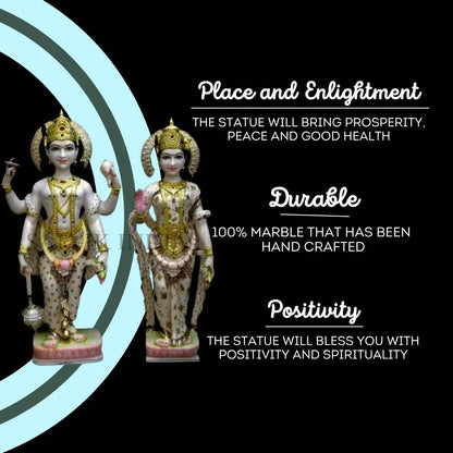 Marble Laxminarayan Murti – Handcrafted Lakshmi Narayan Idol for Home