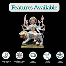 Maa Durga Marble Murti for Daily Worship | Premium White Marble