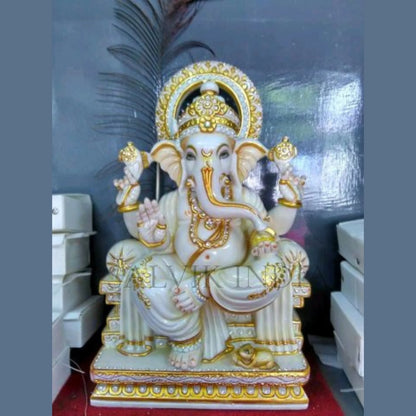 Bhagwan Ganesha Ji Statue in White Marble